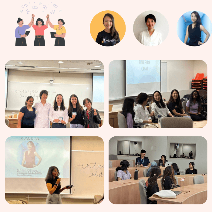 Screenshots of fireside chat experience